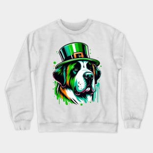 St Bernard's Vibrant Celebration on St Patrick's Day Crewneck Sweatshirt